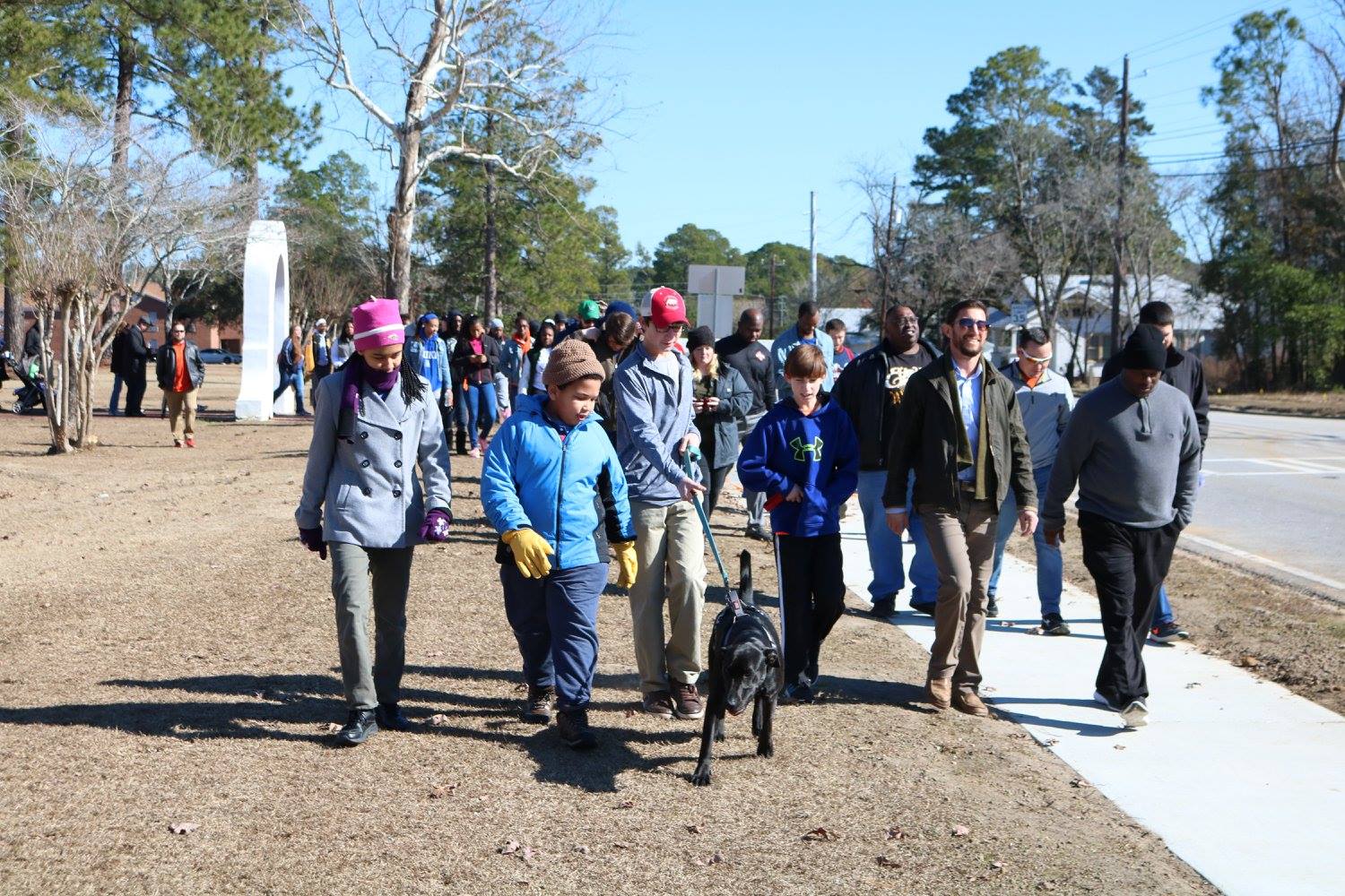 The MLK Jr. Day march began at approximately 11:45am in front of Brewton-Parker Christian University’s Gates Hall. People of all ages attended. Photo cred: Jose Carrillo-Garcia