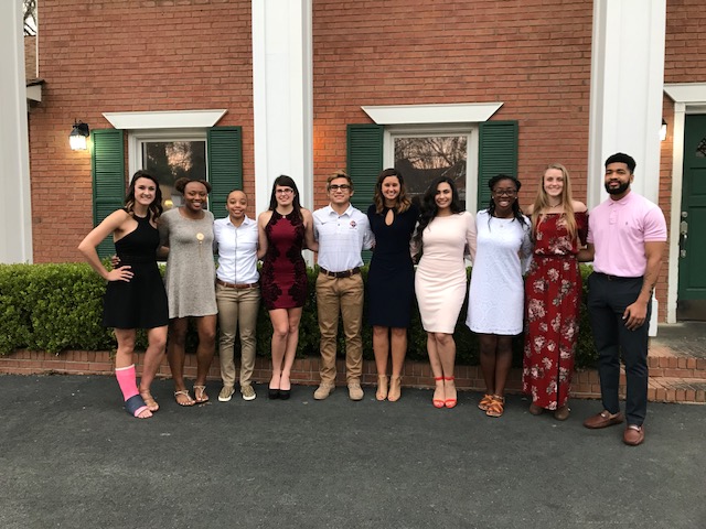 Georgia Chapter Xi of Pi Gamma Mu inducted new members on February 20 From left: Tiffany Burkhead, Naomi Wilds, Johnta' Hughes, Kali Worth, Dean Esquibel (Vice-President), Kayley Sapp (President), Krizia Cornejo, Jovanthe' Rose, Madison Beazley, Rob Stewart (Chaplain). (Photos Credit: Dr. Vance Rhoades)