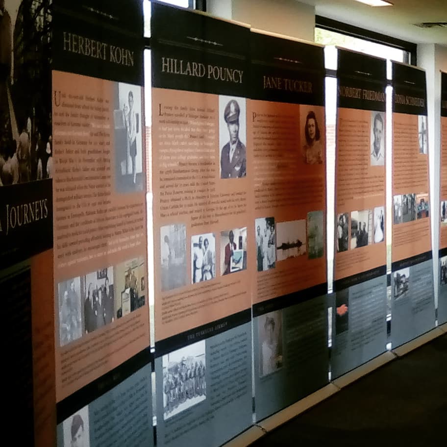Georgia Journeys: Legacies of World War II” can be viewed in the Fountain-New Library of Brewton-Parker College until May 5. The exhibit is on loan from Kennesaw State University’s Museum of History and Holocaust Education. Photo Credit: Daryl Fletcher