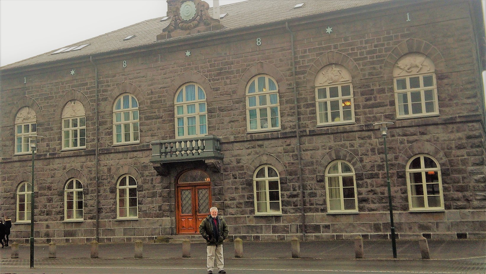 Byrd poses with the Althing, the Parliament of Iceland. He stated: “The Althing, the Parliament of Iceland, is the oldest such body on earth, having existed for well over 1000 years.”