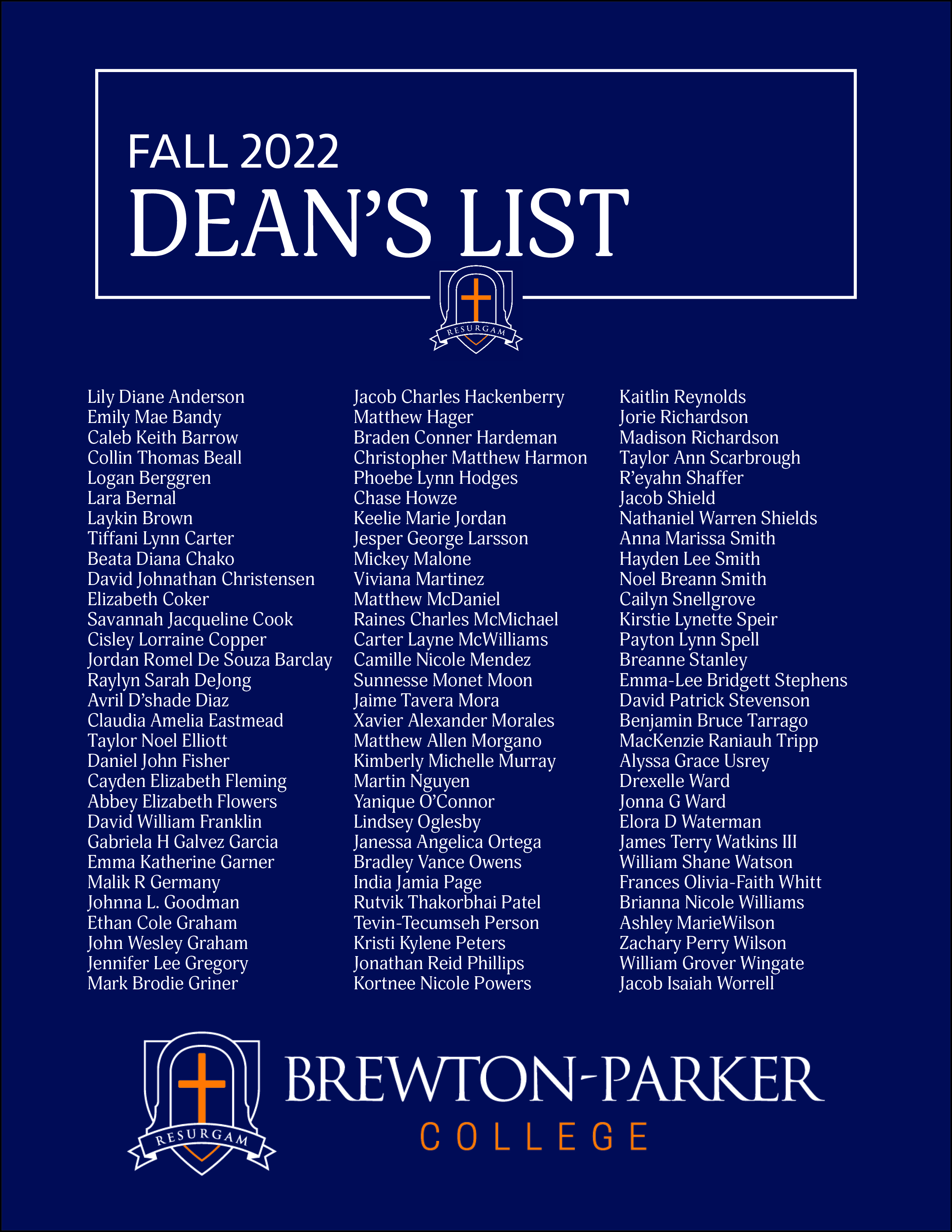 Picture of Dean's list